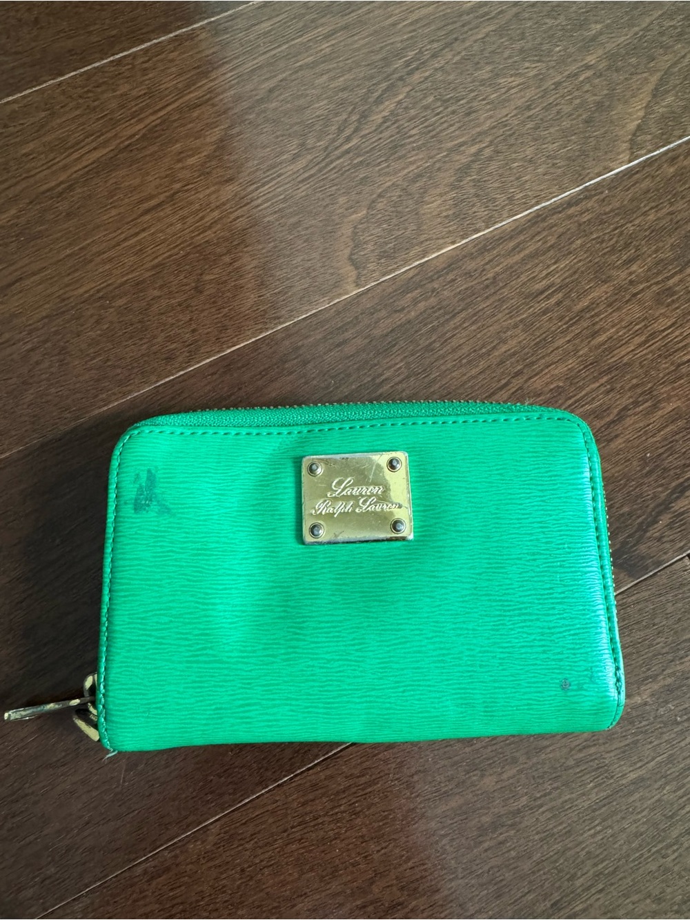 Vintage Lauren Ralph Lauren Green Zip Wallet
